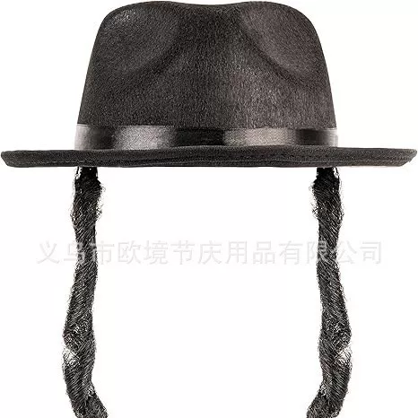 Gangster Jazz Hat Black Braided Jazz Hat Halloween Party Performance Hat Braided Jazz Hat