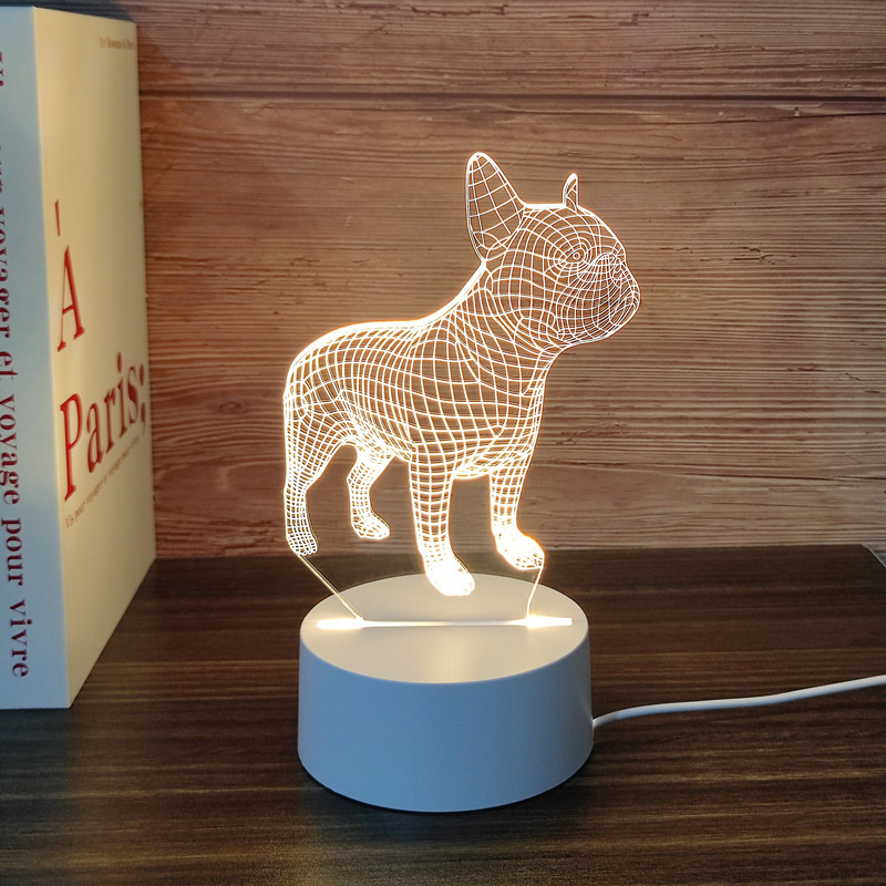 Mayorista 3D lámpara de noche creativa estereoscópica dormitorio protección de ojos lámpara de cabecera de cama led lámpara de ahorro de energía dormitorio del corazón de las niñas