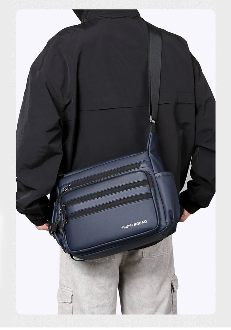 Cross-border men's crossbody bag, PU large-capacity messenger bag, Japanese-style simple functional single-shoulder bag, fashionable and versatile casual bag Application Scenario