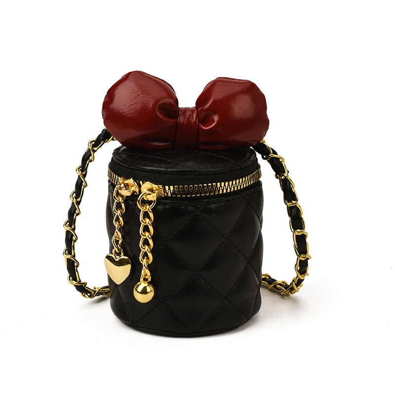 Bolsos de cubos para niños coreanos lindos arcos mini bolsos de hombro para bebés de estilo extranjero bolsos de cadena para hombres y mujeres