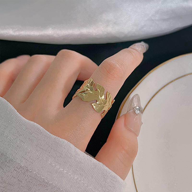 新中式复古沙金开口可调节戒指女新款时尚甜美轻奢小众精致指环|undefined
