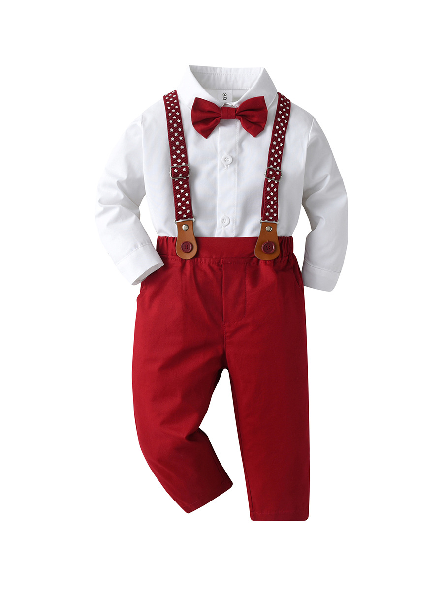 Comercio exterior de ropa para niños al por mayor de primavera y otoño traje de tres piezas ropa para niños mono de bebé vestido de caballero ropa de otoño para niños