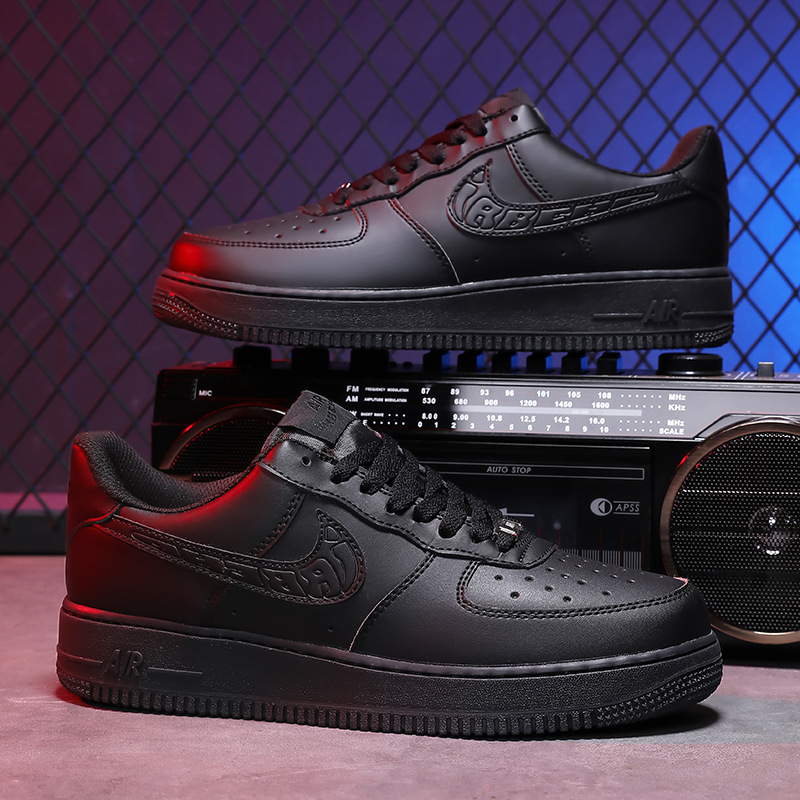 Nike Air Force 1 Black Warrior Sneakers Men's Shoes Women's Shoes Af1 Versatile Casual Sports Putian High Version Aj
