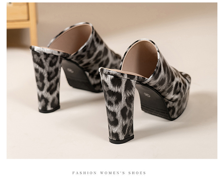 Women's Plus Size Leopard Print Sandals European American Style High Heels Chunky Heel Elegant Sexy Summer New Wish_vogvips.com