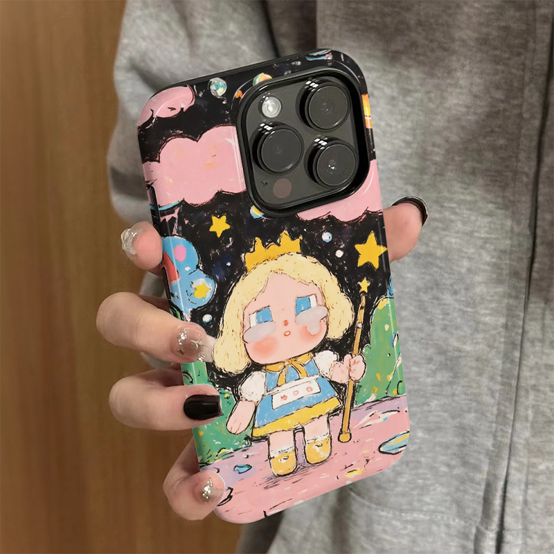 油画女孩适用iPhone17air手机壳苹果16promax简约15菲林二合一14