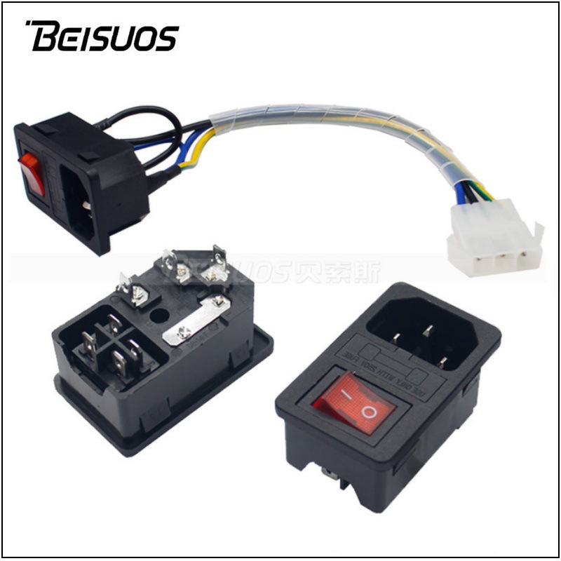 带开关保险丝三合一电源插座带线开关插座UPS医疗器械工业AC插座