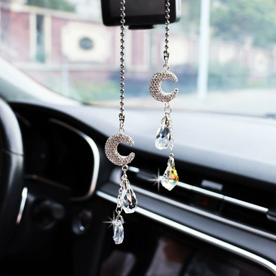 Pendant, Car Crystal Interior — Car hanging - pair-of-moon-crystal-pendant
