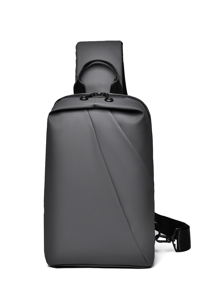 Seleccione estrictamente la tendencia de negocios simple bolso de pecho de hombre moda transfronteriza coreana película de piel de hombro a prueba de salpicaduras mochila de color sólido