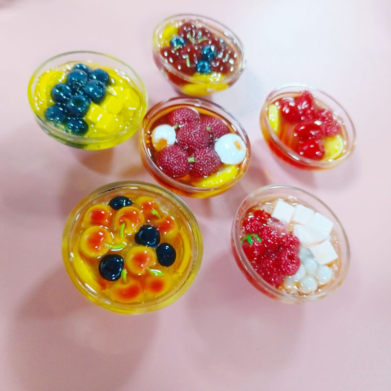 网红新款食玩冰箱贴甜品水果茶立体树脂磁力贴个性创意冰镇水果捞"undefined"