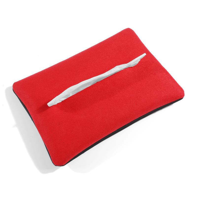 Caja de pañuelos coche visera silla trasera bolsa de papel colgante creativo Suede interior del coche suministros