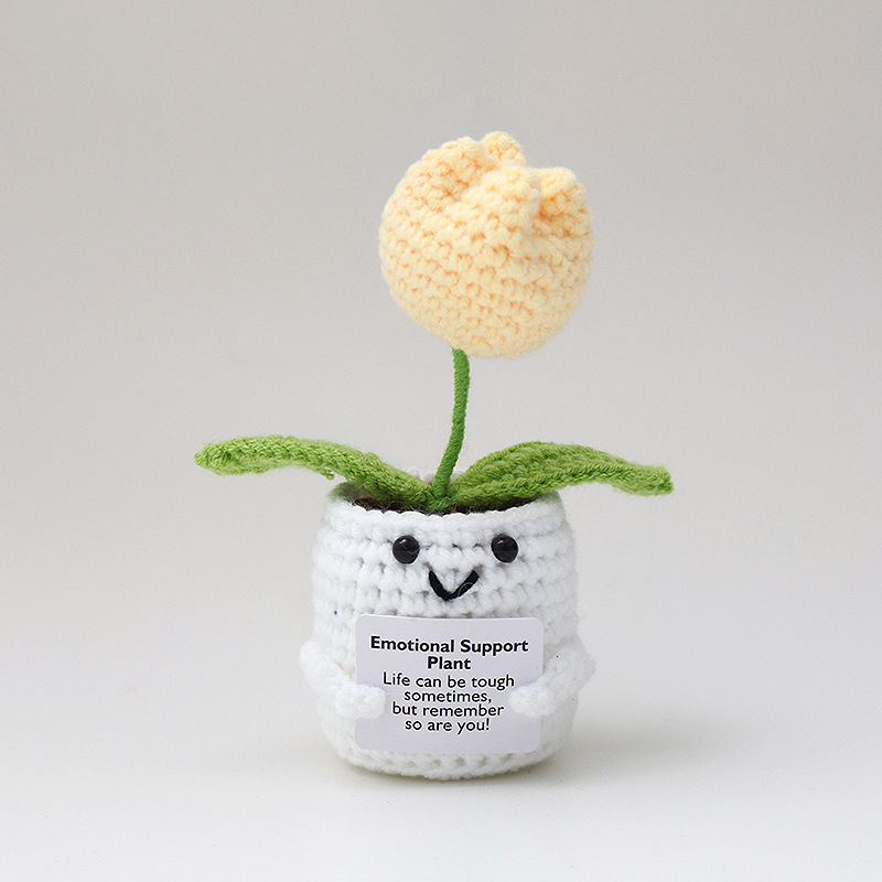 튤립 단일 꽃 연한 노란색 16 새싹 녹색 잎 48 68 표백 냄비