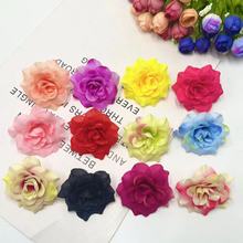 仿真5.5cm尖角小月季花头 diy手工艺礼品盒装饰假花 绢布玫瑰花头