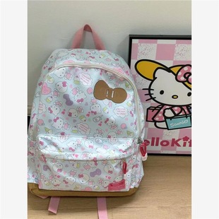 Japanese-Style Homemade Sweet Cute Bowknot Cute Cat Ear Large Capacity Backpack · Kitty School Bag