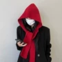 一体保暖冬季连帽毛线帽