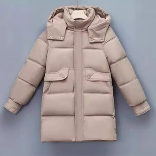 Korean Style Loose Slimming Living Hat Down Cotton-padded Jacket Women's 2024 Winter New Mid-length Thickened Warm Over-the-knee Jacket
