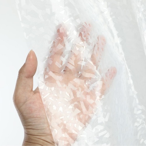 Source Factory 3D Geometry PEVA Shower Curtain Waterproof and Mildew-proof Bathroom No-Punch Partition Curtain