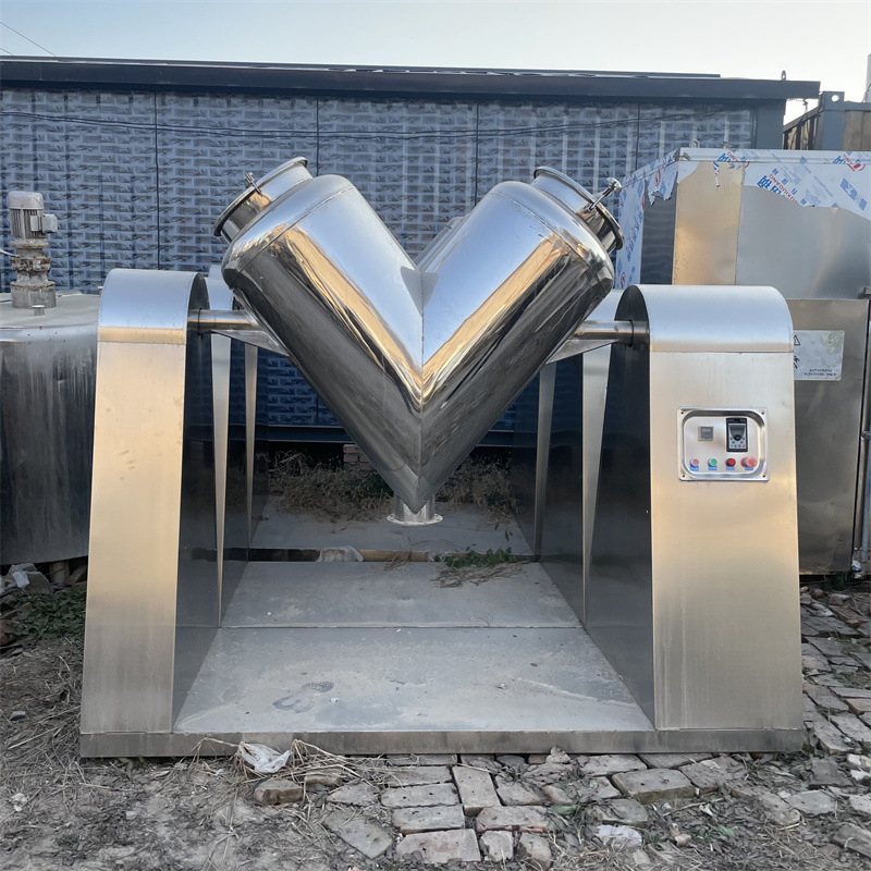 回收二手不锈钢V型混合机  立式真空混合设备  化工颗粒混料机