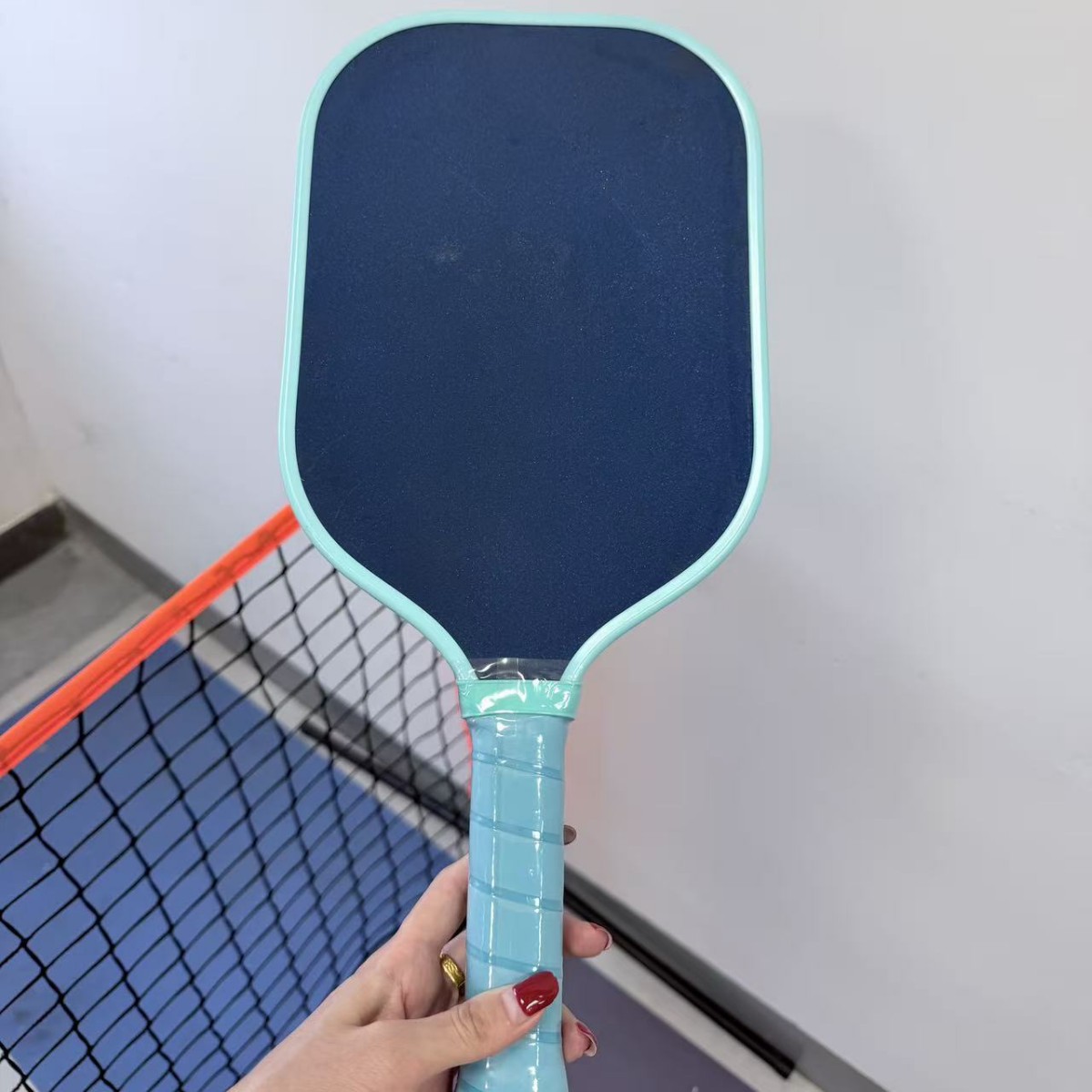 Zeroring crystal blue pickleball racket with 14/16 mm foam core, wear-resistant and rough surface support