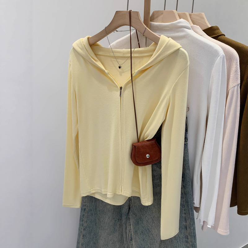 Super Nice Yellow Hooded Cardigan for Women, New Autumn Style, Unique and Super Nice Sun Protection Jacket Top Super Nice Yellow Hooded Cardigan for Women, New Autumn Style, Unique and Super Nice Sun Protection Jacket Top