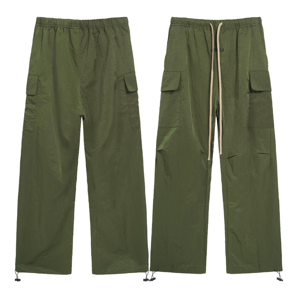 24FW Nuevo FOG ESSENTIALS Pantalones de herramienta de bolsillo sueltos con cuerdas de tracción