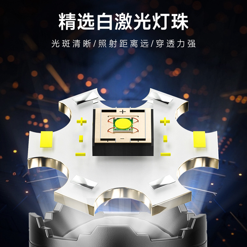 Transfronterizos nueva antorcha de larga duración al aire libre conveniente luz de emergencia de zoom impermeable antorcha de luz de largo alcance