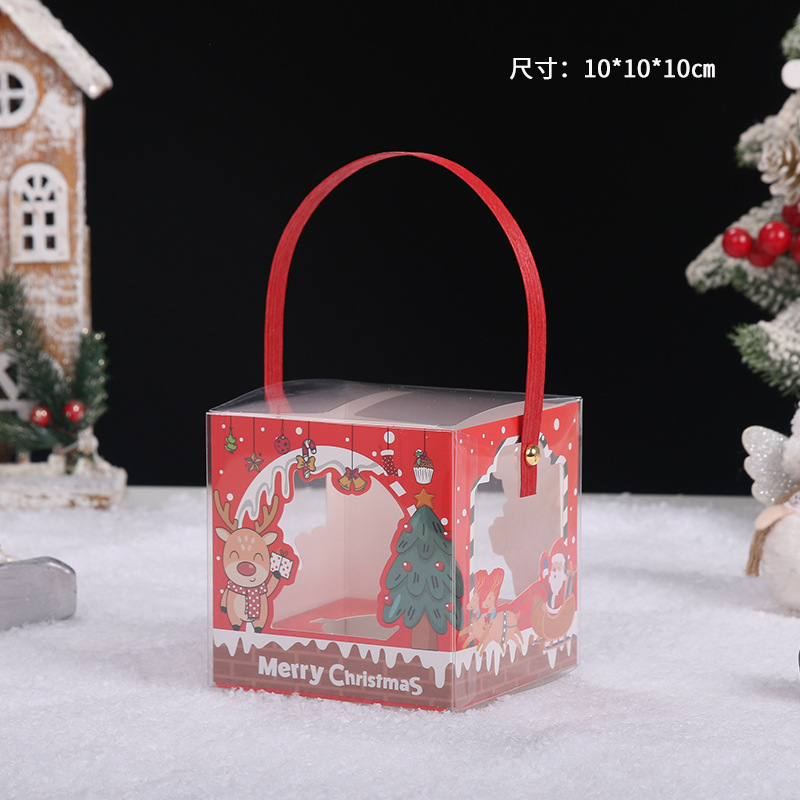 Caja de Apple de Navidad de dibujos animados caja de regalo para niños Caja de pastel de taza de papel