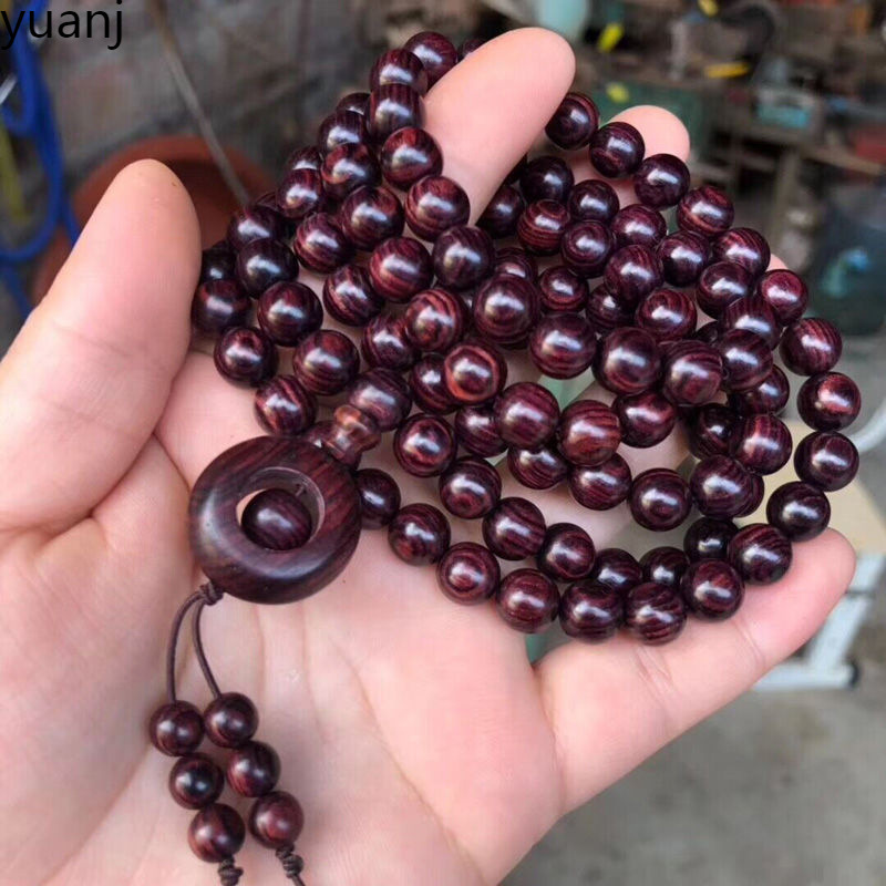 海南黄花梨手串鬼脸对眼海黄佛珠男瘤疤文玩手链老料油梨乔迁同学