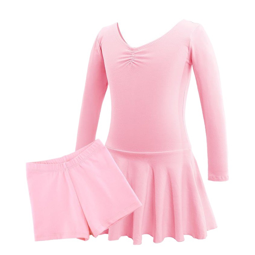 Ropa de baile para niños niñas bailando vestido de una pieza ropa de práctica forrada de lana clasificación ropa de una pieza ropa de manga larga ropa de clasificación de invierno