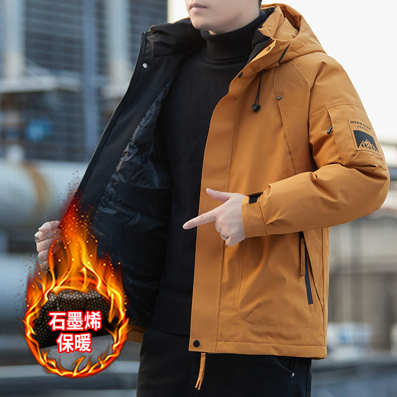 Invierno nuevo hombre calentamiento grueso con capuchón de asalto ropa de algodón frío ropa de trabajo casual abrigo de algodón chaqueta de hombre image 1