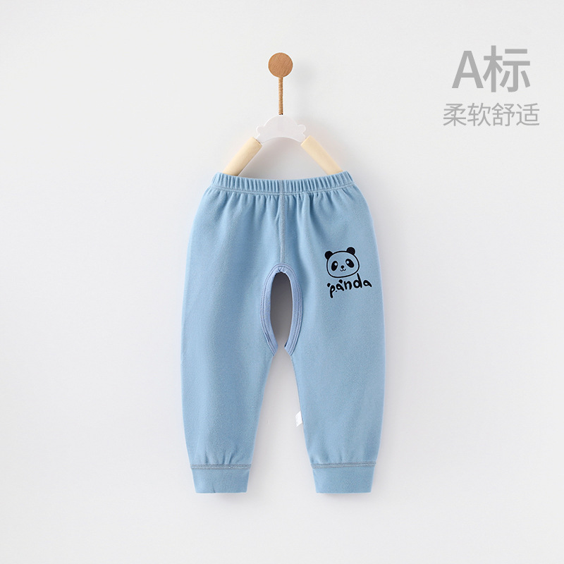 D 가랑이 없는 바지---플랫 웨이스트 블루