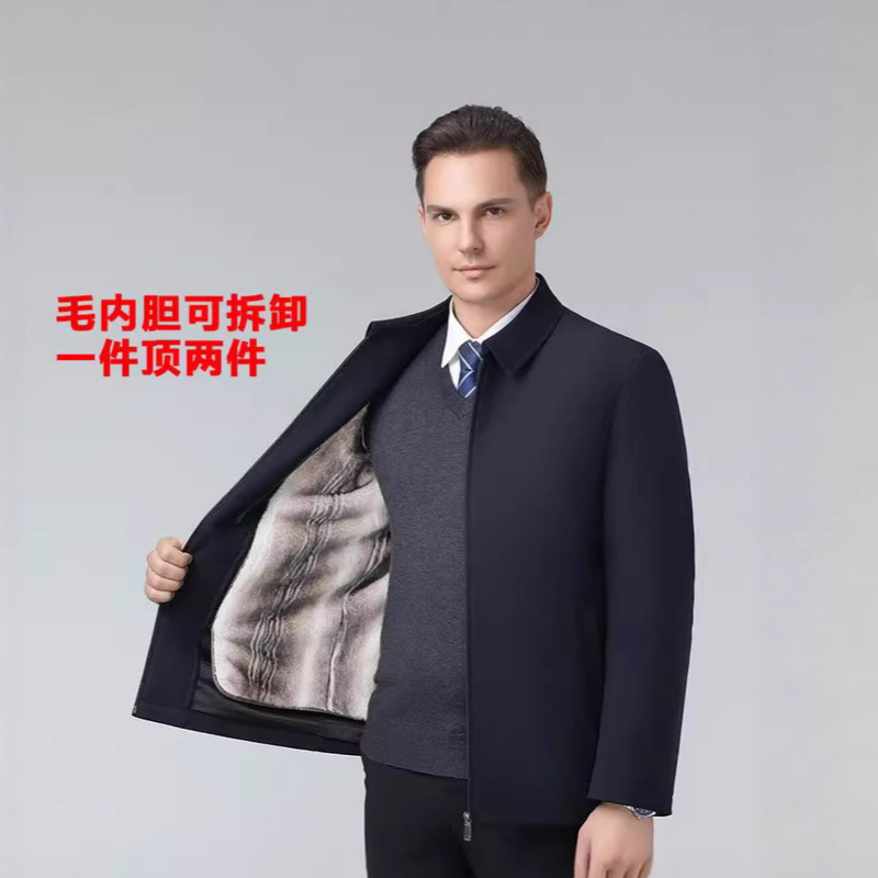 2025 Winter Men's down Jacket Middle-Aged and Elderly Men's Short Casual Dad's Wear Fur Liner Warm and Coldproof Jacket 2025 Winter Men's down Jacket Middle-Aged and Elderly Men's Short Casual Dad's Wear Fur Liner Warm and Coldproof Jacket