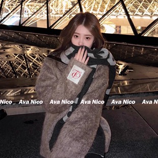 New Arrivals! I Tᵏᴾ24Ss Zipper Hooded Woolen Jacket for Women in Autumn and Winter Loose Feeling
