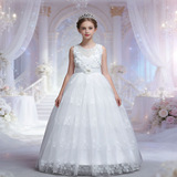 Кружевное детское вечернее платье, свадебное платье, цветной наряд маленькой принцессы, Amazon, подходит для подростков