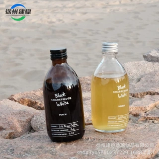 跨境透明茶棕色冷萃咖啡瓶酵素冷泡茶果汁饮料瓶便携密封果酒瓶