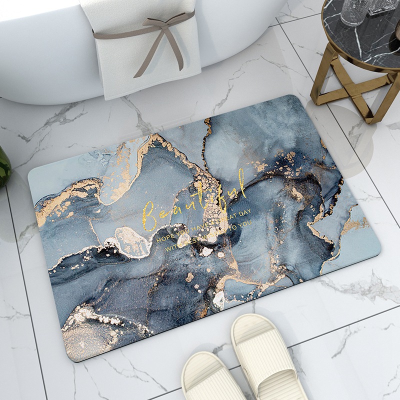 Alfombra de piso absorbente de baño de mármol antideslizante de secado rápido alfombra de piso alfombra de baño