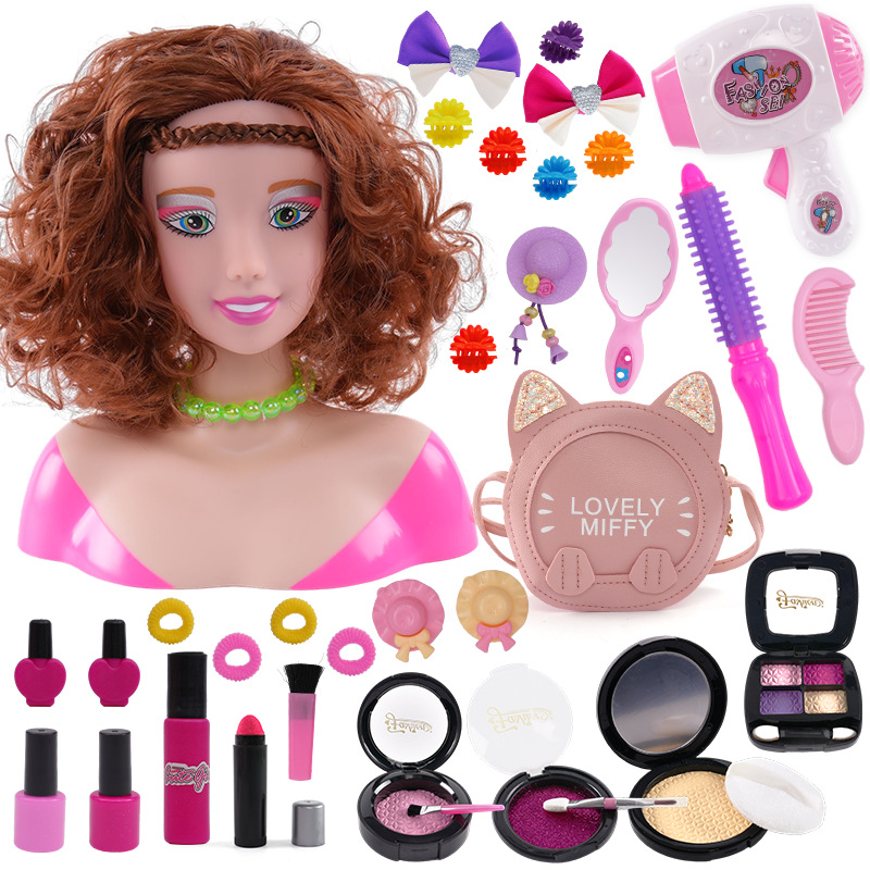 Amazon play House media-longitud traje de muñeca peine pelo puede hacer secador de pelo peluquería modelo de simulación de juguete al por mayor