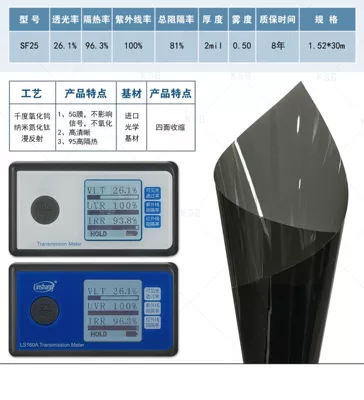 film whole roll, Automotive Film - 152m30m-sf2525-light-transmission-100-uv-blocking