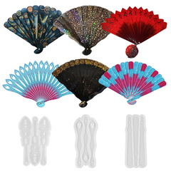 21 Crystal Droplet Resin Mold Ancient Fan Creative Handmade DIY Fan Life Application Silicone Mold