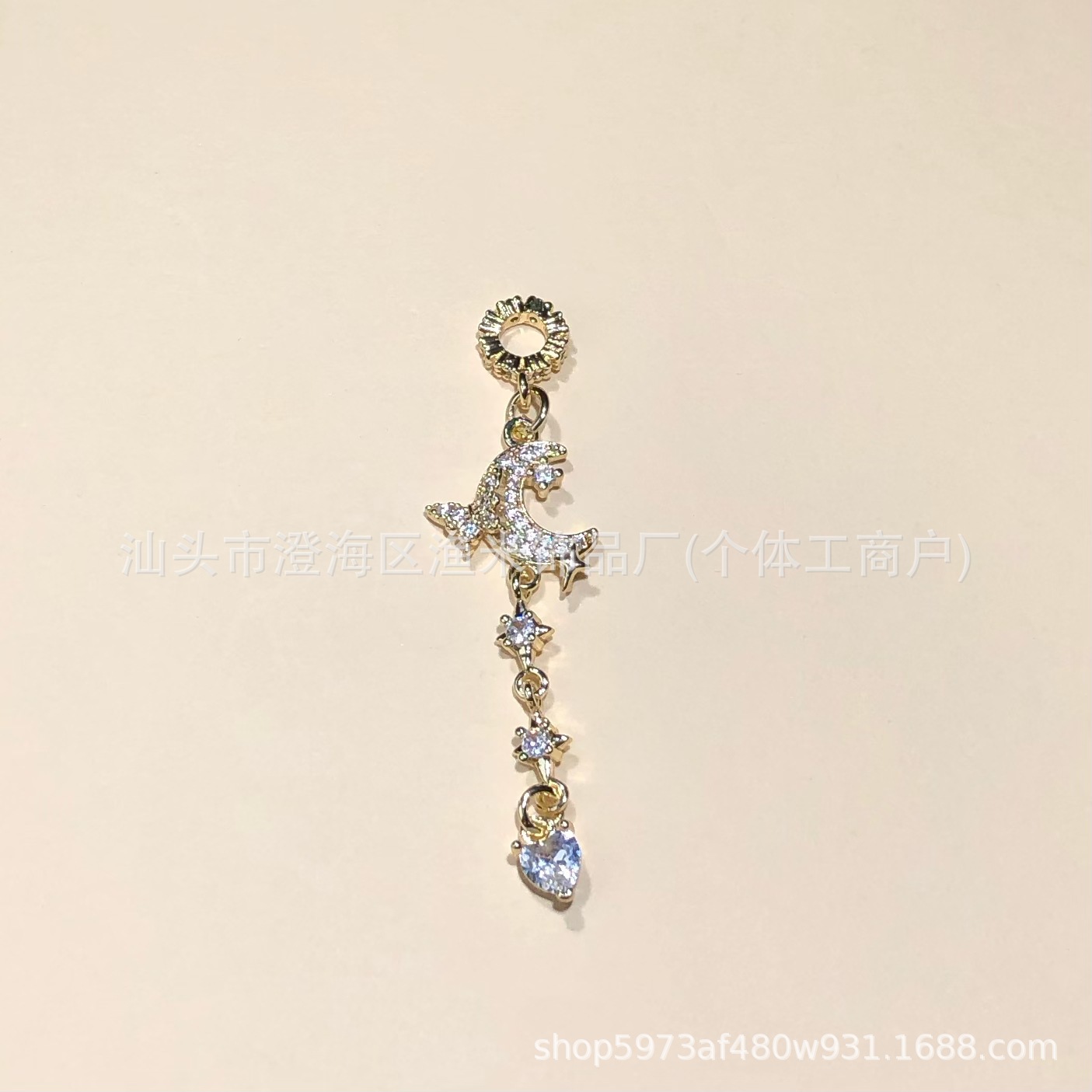 14K Gold-Filled Micro-Paved Zircon Butterfly Tassel Bead Crystal Bracelet Necklace DIY Handmade Accessories Pendant
