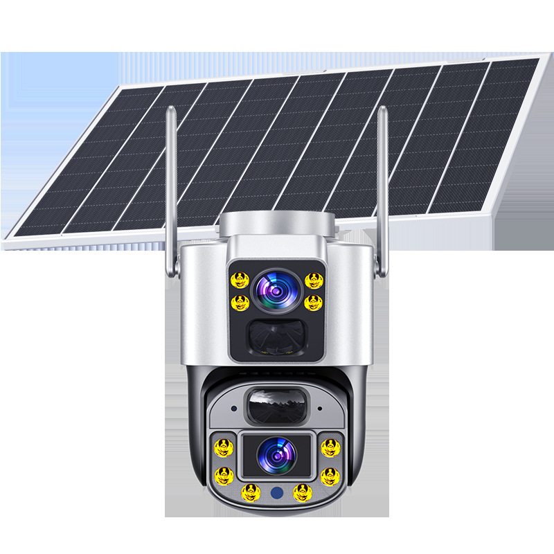 Cámara de vigilancia solar 360 grados AOV bajo consumo monitor remoto hogar al aire libre visión nocturna cámara 4G