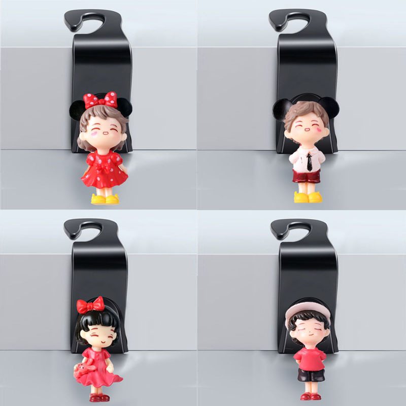 Suministros de decoración de automóviles Gancho de coche, respaldo de asiento, celebridad de Internet, pareja 3D, gancho de coche de dibujos animados, regalo de sala en vivo
