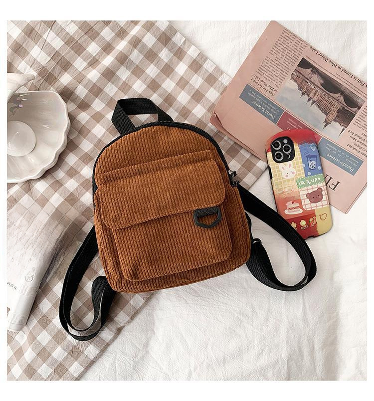 Damen Rucksack Im Vintage Look Aus Kord Für Schule Und Alltag_voghion.com