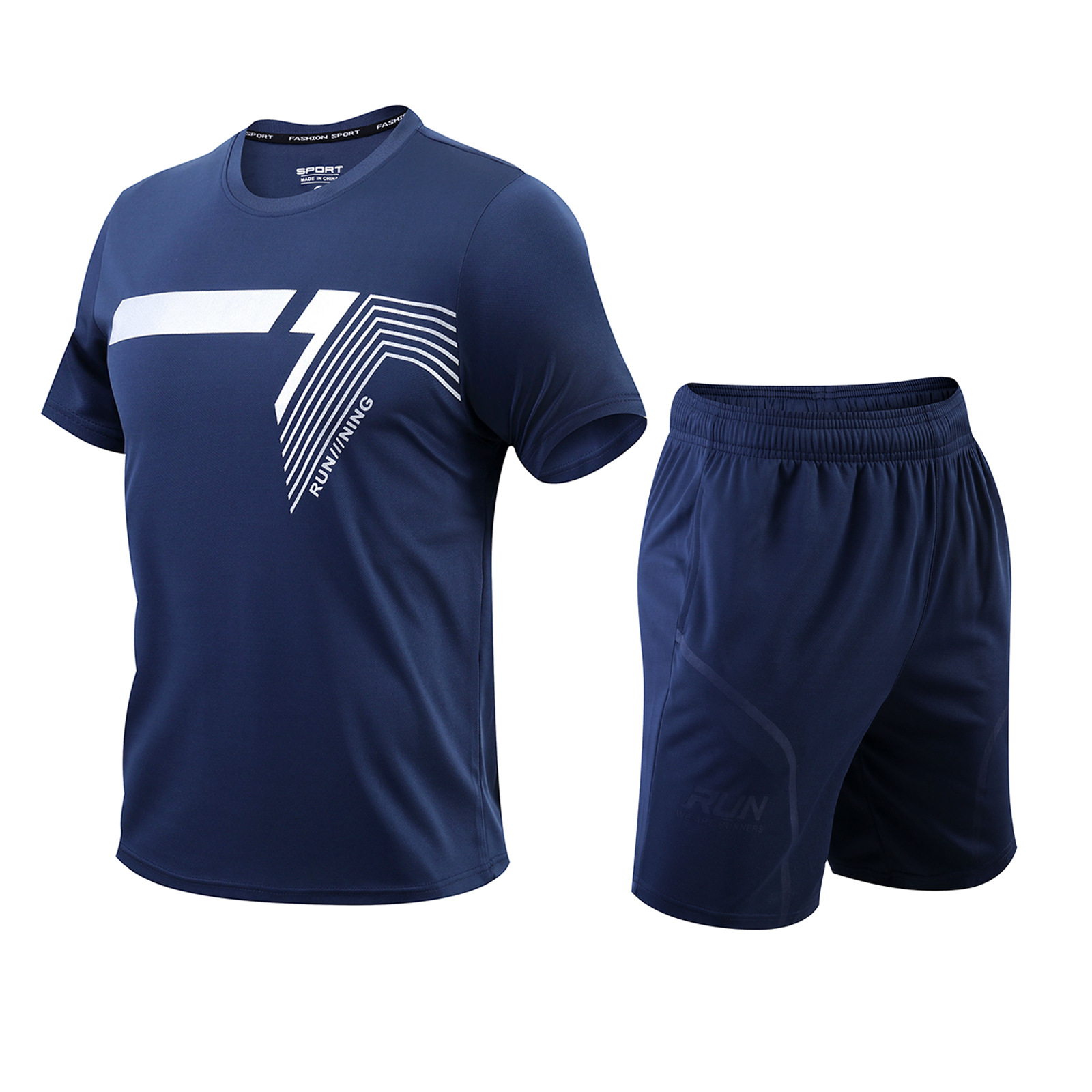 2025 nueva ropa para correr, seda de hielo, deportes de ocio al aire libre, ropa de entrenamiento transpirable de secado rápido de dos piezas, camiseta
