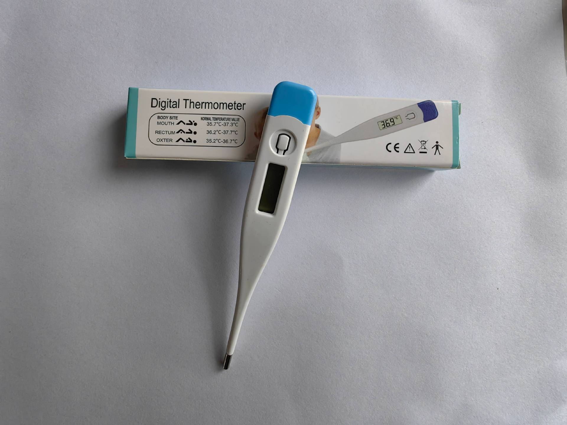 Termómetro digital de punta dura Celsius/Fahrenheit para axila adulta y oral infantil, comercio exterior.