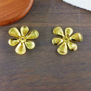 Diy handmade hairpin phoenix crown accessories 38mm long and short six-leaf petals hi fan round fan metal torus