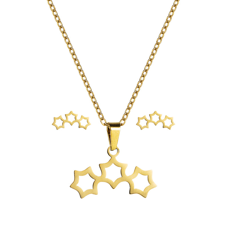 Creative Hollow Love Pendant Necklace Earring Set Accessories