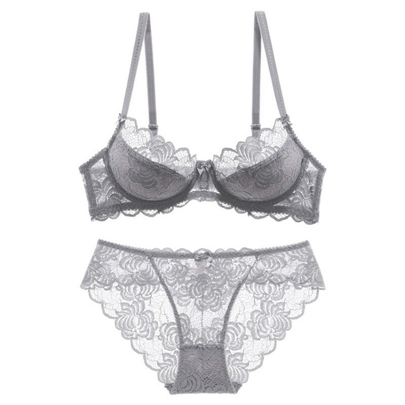 Sujetador de encaje sexy traje europeo y americano chica caliente pura quiere empujar hacia arriba el pecho grande pequeño sujetador fino transpirable algodón circunferencia ropa interior