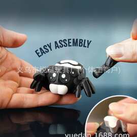 跨境新品3D打印蜘蛛留言牌摆件万圣节场景布置道具可爱关节蜘蛛