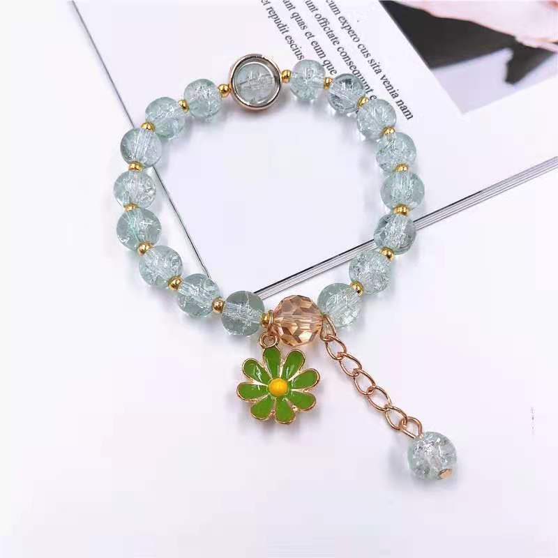 17g Weight Bracelets Classification 1 Piece Quantity Daily Occasion Crystal Material Chrysanthemum Pattern Women'S Gender Beaded Design Fashion Style 1 Piece Fashion Chrysanthemum Crystal Beaded Women's Bracelets 15