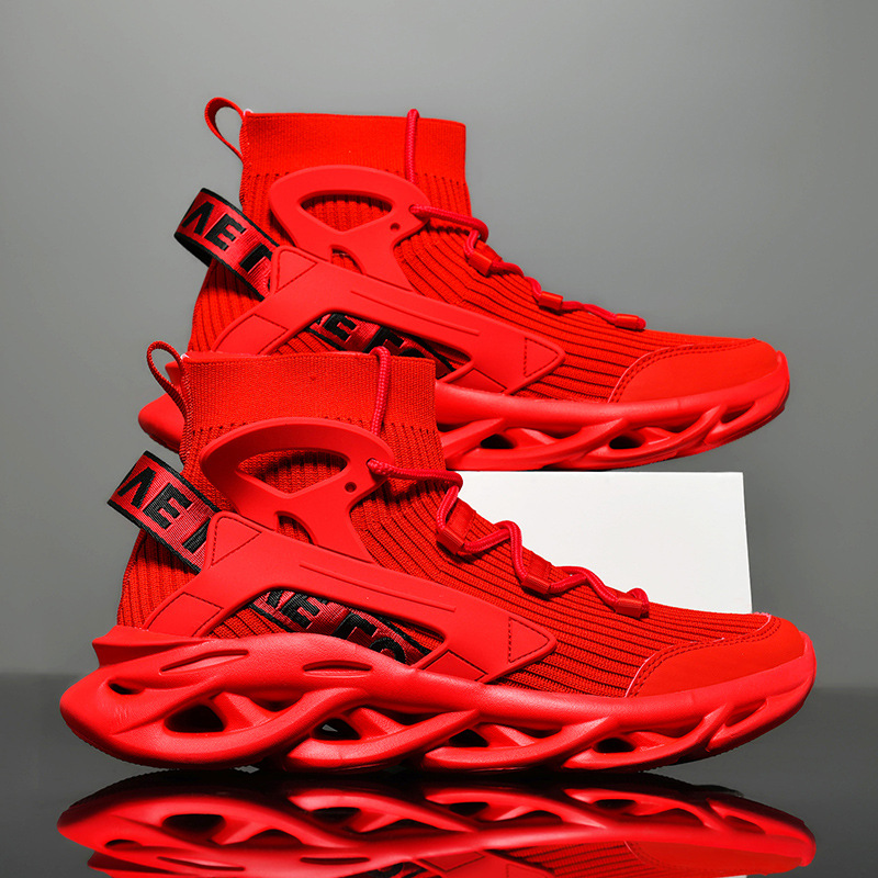 2025 spring new fashion socks shoes men's fly woven breathable mesh tide shoes twist bottom running sneaker men